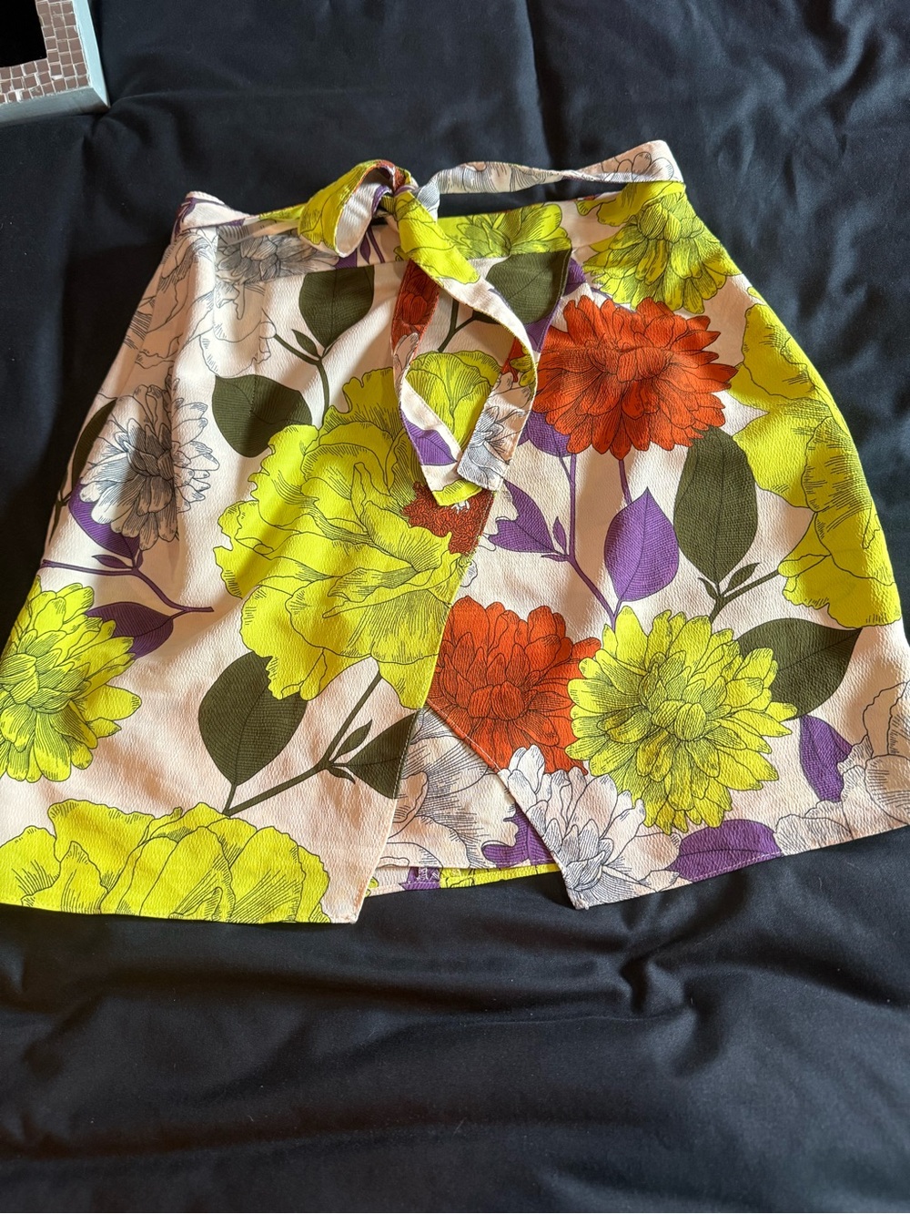 River Island Yellow Multi Floral Wrap Skirt